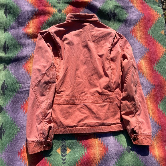 POLO HARRINGTON JACKET SIZE LARGE SALMON COLOR GOOD CONDITION MINOR FLAWS SHOWN - Picture 8 of 9